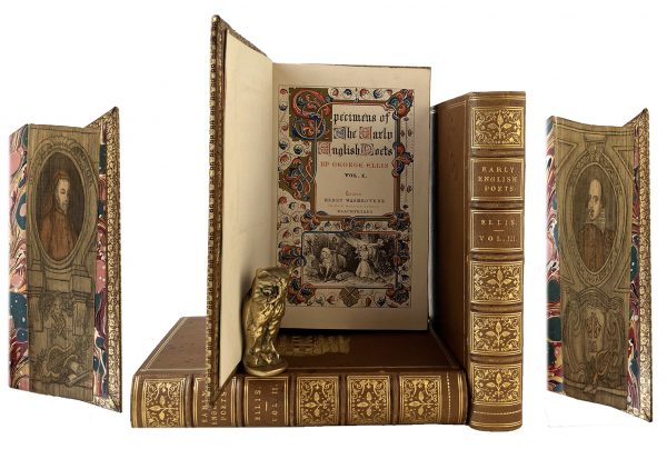 Fore edge painting: Ellis (George) SPECIMENS OF THE EARLY ENGLISH POETS;