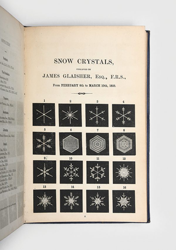 GLAISHER, Cecilia & James. “On the Severe Weather at the beginning of the year 1855; and on Snow and Snow-crystals.” 1855.