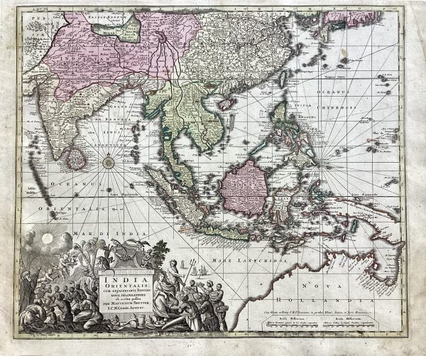 "INDIA ORIENTALIS" cum Adjacentibus Insulis Nova Delineatione ob oculos posita. MATTHAÜS SEUTTER, c.1742.